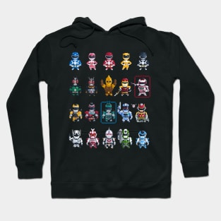 Nostalgic Retro gaming pixel tokusatsu sentai heroes. Hoodie